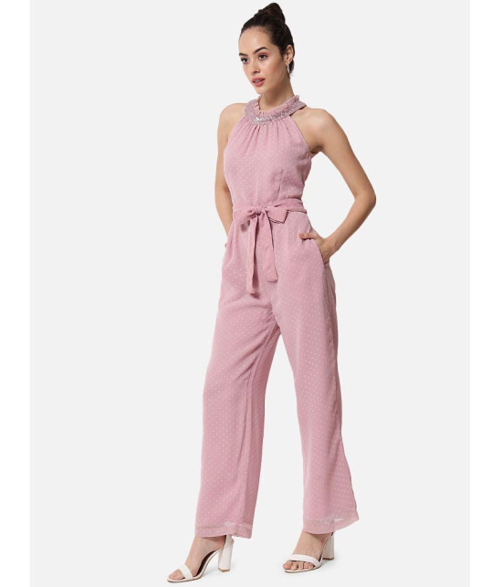 ALL WAYS YOU Pink Georgette Regular Fit Womens Jumpsuit ( Pack of 1 ) - None