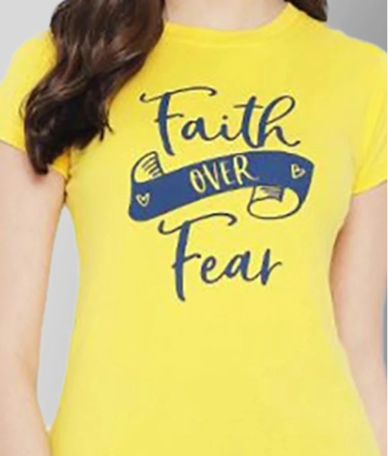 Fabflee - 100% Cotton Regular Yellow Womens T-Shirt ( Pack of 1 ) - None