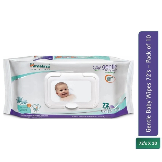 Himalaya Gentle Baby Wipes 72 (Pack of 10)