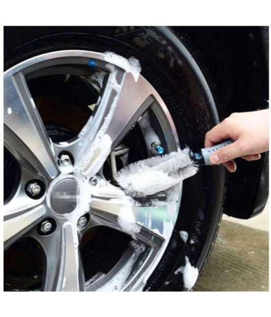 HOMETALES - Car Wheel Rim Brush Hub Clean Wash Useful Brush Car Truck Motorcycle Bike Washing Cleaning Tool for car accessories (Pack of 1)