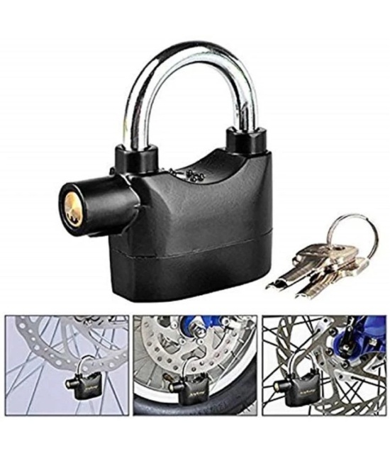 RAMDEV ENTERPRISE Alarm Lock Padlock Anti-Theft Security System Door Motor Bike 110dB with Keys Lock Safety Lock  (Black).