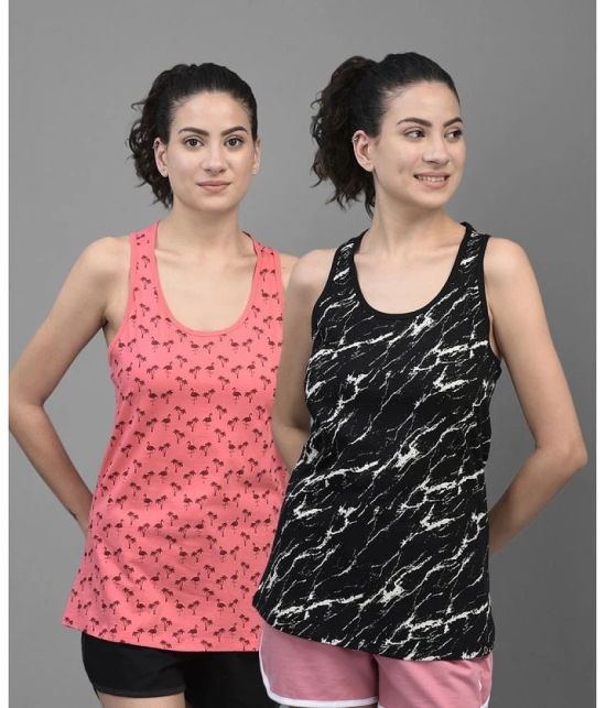 Dollar Cotton Blended Tanks - Multi Color Pack of 2 - None