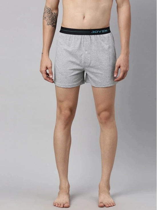 Joven Pack of 2 Cotton Mens Boxer- ( Grey Melange ) Boxer Shorts - None