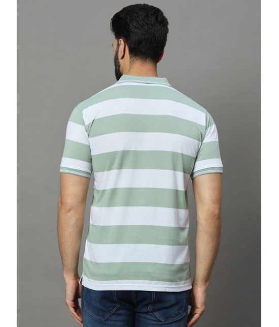 UNIBERRY Cotton Blend Regular Fit Striped Half Sleeves Mens Polo T Shirt - Mint Green ( Pack of 1 ) - None