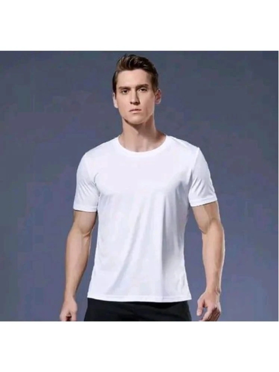 Whyme Fashion Polyester Regular Fit Solid Half Sleeves Mens Round T-Shirt - White ( Pack of 1 ) - None