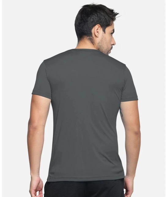 BULLMER - Dark Grey Cotton Blend Regular Fit Mens T-Shirt ( Pack of 1 ) - None