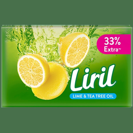 Liril Lemon & Tea Tree Oil Soap, Made From 100% Vegetable Oils, 125 G Carton