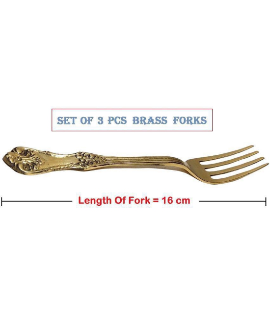 A & H ENTERPRISES - Brass Brass Table Fork ( Pack of 3 ) - Brass