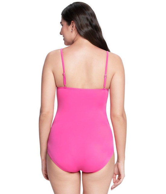 Amante Nylon Pink One Piece Swimsuit without Skirt - - None