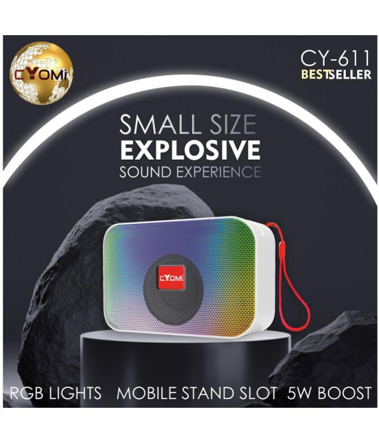 CYOMI CY 611 5 W Bluetooth Speaker Bluetooth v5.0 with USB,SD card Slot Playback Time 4 hrs Assorted - Assorted