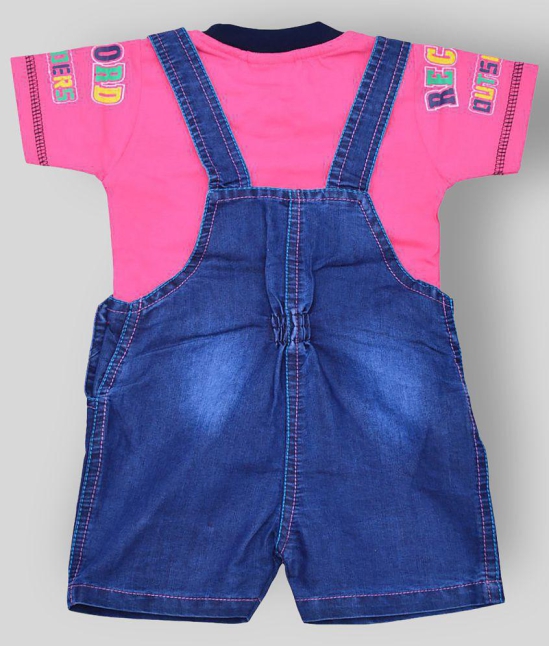 Zadmus - Pink Cotton Blend Dungarees For Baby Boy ( ) - 0-6 Months