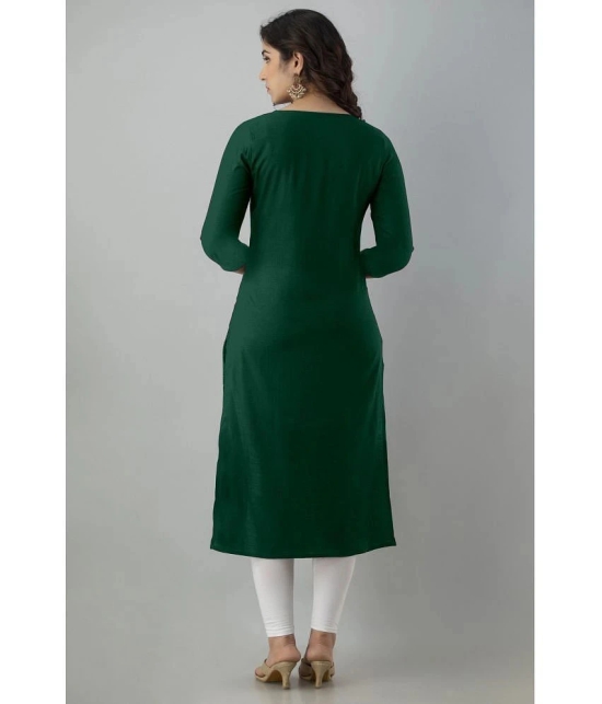 JASH CREATION - Green Rayon Womens Straight Kurti ( Pack of 1 ) - None