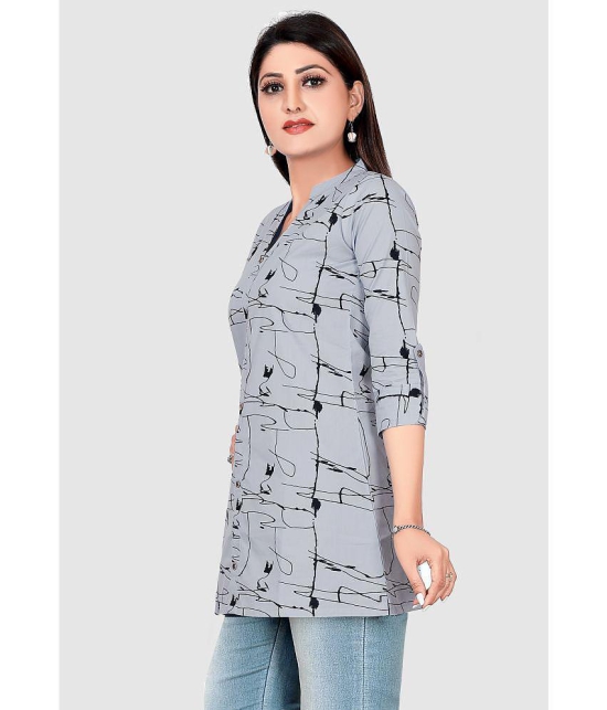 Meher Impex - Grey Cotton Blend Women''s Tunic ( Pack of 1 ) - None