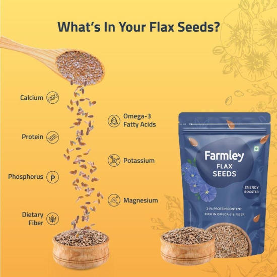 Farmley Premium Flax Seeds, Alsi Seeds - 200 grams I Rich in Fiber & Omega -3