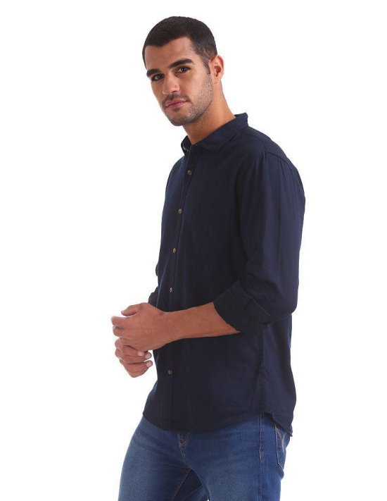 Ruggers 100 Percent Cotton Blue Shirt - None