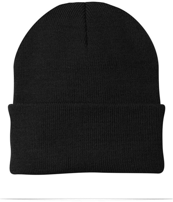 THRIFTKART - Black Woollen Mens Cap ( Pack of 2 ) - Black