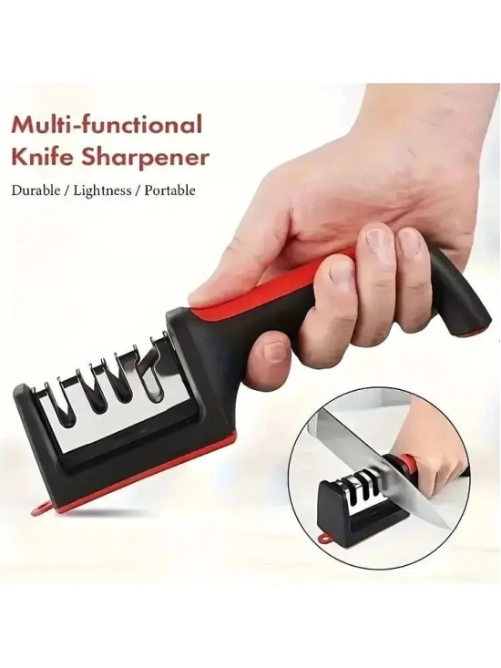 Shopeleven Red Iron Knife Sharpner Blade Length 5 cm ( Pack of 1 ) - Red