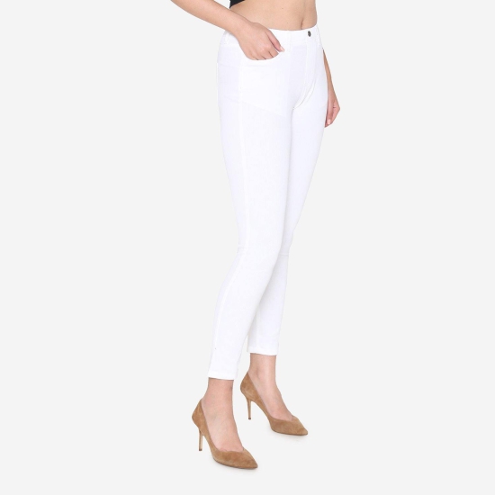 Women's  Cotton Stretchable Jeggings - White White L