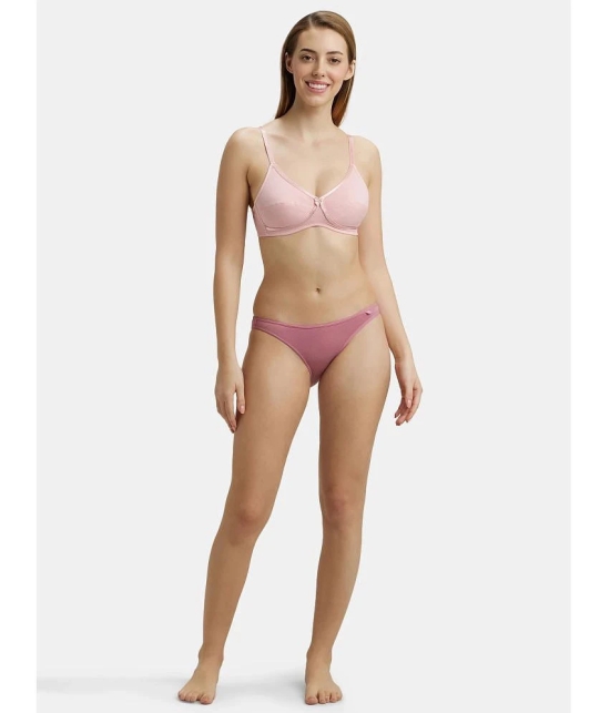 Jockey 1242 Wirefree Non Padded Super Combed Cotton Elastane Cross Over Everyday Bra - Candy Pink - None