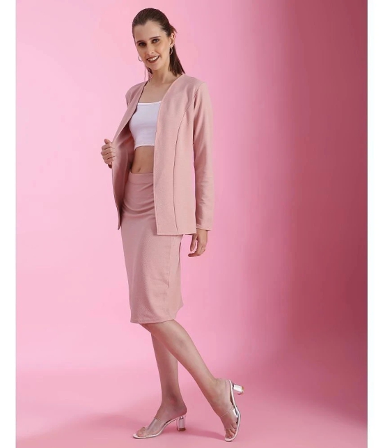 Selvia Peach Solid Skirt Top Set - None