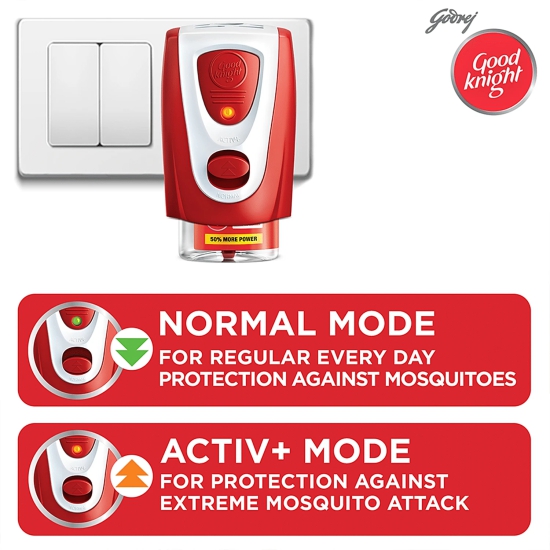 Good Knight Power Activ+ Liquid Vapourizer, Mosquito Repellent 60 Nights, 45Ml Jumbo Refill