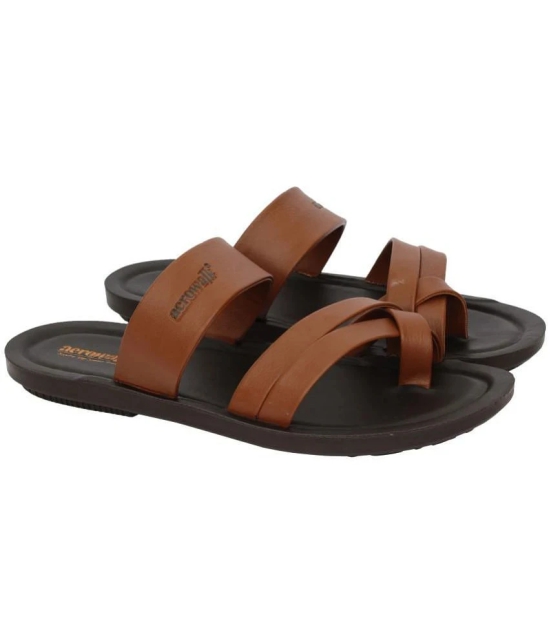 Aerowalk - Brown Mens Leather Slipper - None