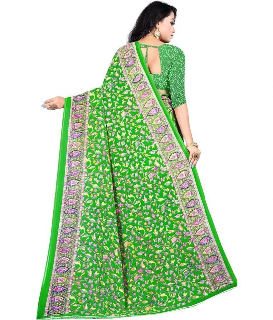 LEELAVATI - Light Green Georgette Saree With Blouse Piece ( Pack of 1 ) - Light Green