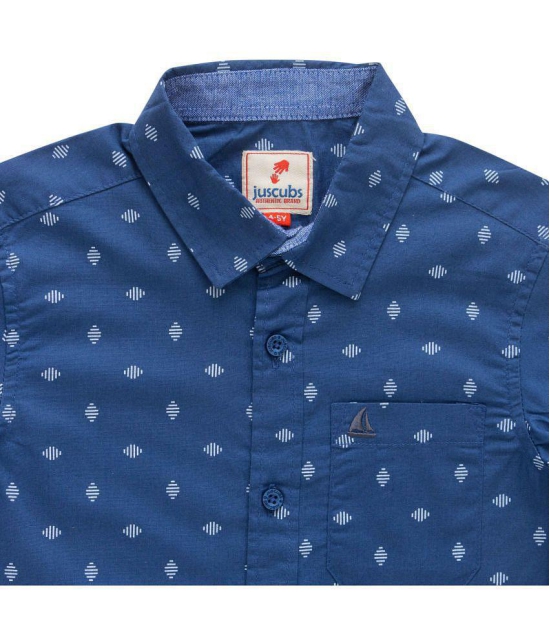 JusCubs Boys Cotton Toddlers All Over Print Shirt - Navy Blue (Pack of 1) - None