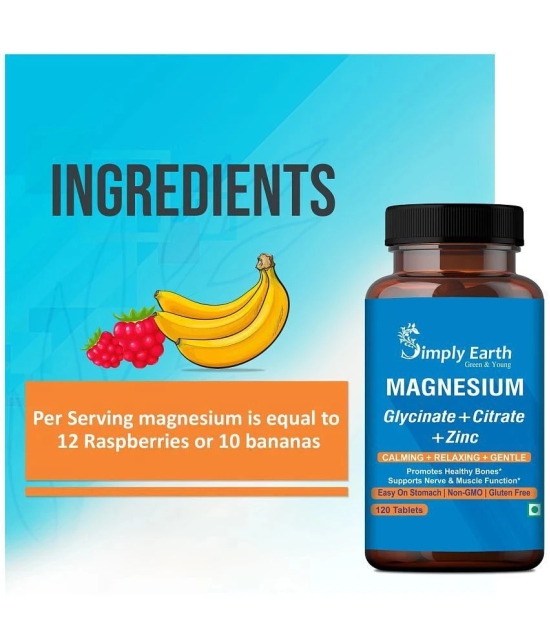 Simply Earth Magnesium Complex Supplements - 120 Veg Tablets With Magnesium Glycinate