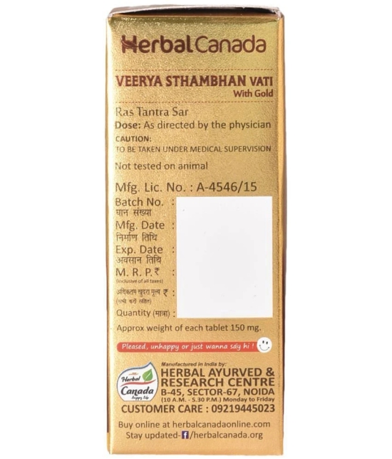 Herbal Canada Virya Stambhan Vati Gold Tablet 50 no.s Pack Of 1