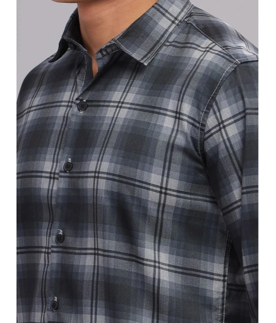 Paul Street Polyester Slim Fit Checks Full Sleeves Mens Casual Shirt - Black ( Pack of 1 ) - None