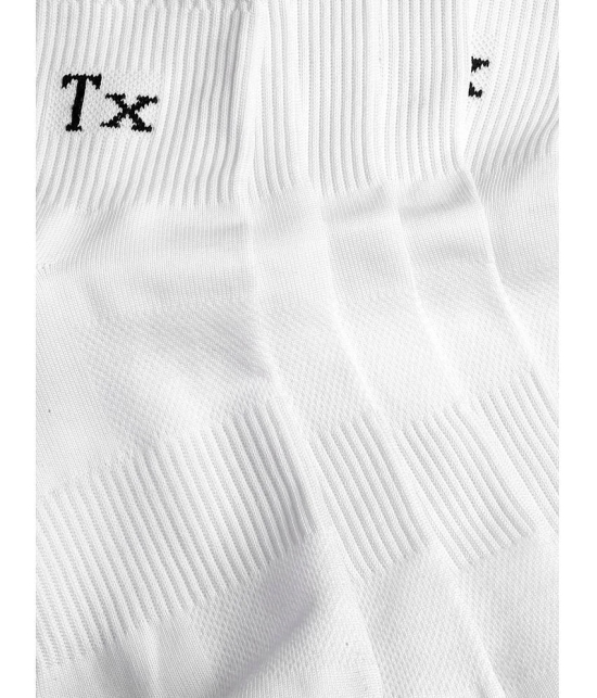 Texlon Cotton Mens Printed White Ankle Length Socks ( Pack of 5 ) - White