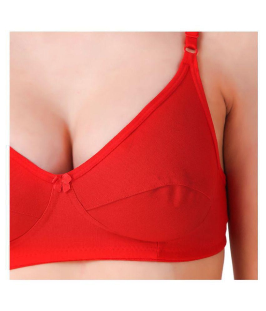 Fasense Cotton Everyday Bra - Red - 36B