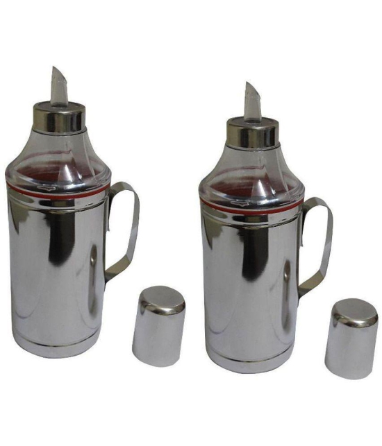 Dynore Oil dropper Steel Oil Container/Dispenser Set of 2 1000 mL - Steel