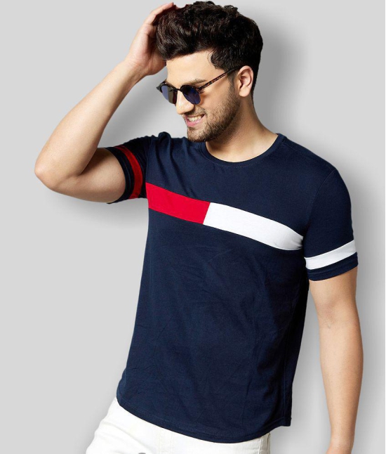 GESPO - Navy Blue Cotton Regular Fit Mens T-Shirt ( Pack of 1 ) - None