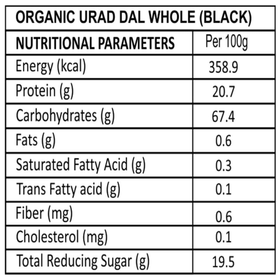 Nimbark Organic Urad Whole (Black Beans) (500 GM)