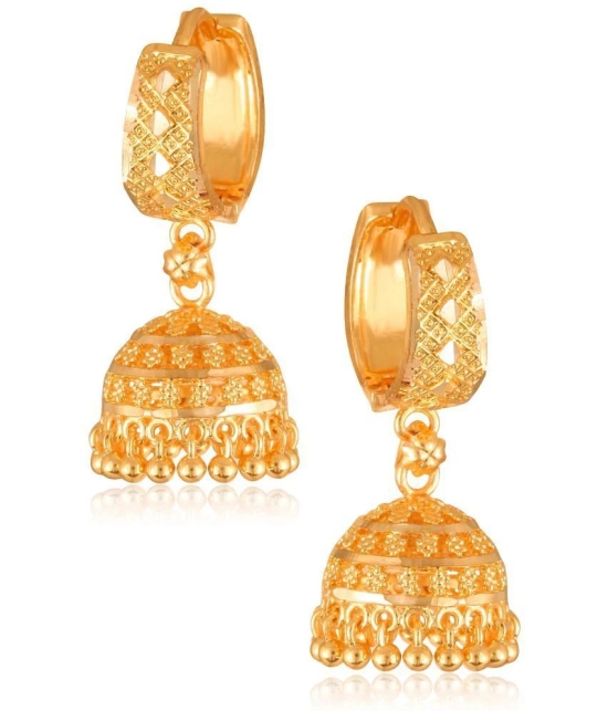 VIVASTRI Golden Jhumki Earrings ( Pack of 1 ) - Golden