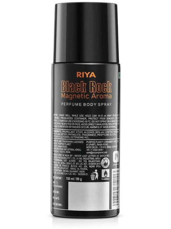 Riya Black Rock Deodorant Spray for Men 40 ml ( Pack of 1 )