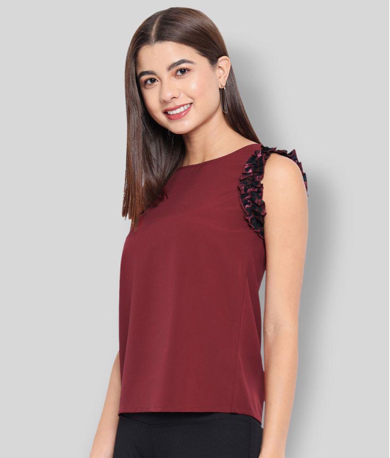 ALL WAYS YOU - Maroon Polyester Womens Regular Top ( Pack of 1 ) - XS