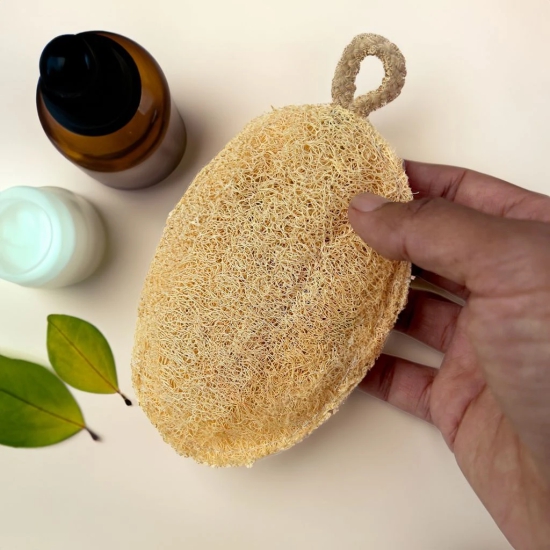 Careberrys Eco Friendly Organic Loofah | Gentle Exfoliator Sun Dried Luffa | Hypoallergenic Bath Sponge | Ideal Daily Body Wash Scrub | Sustainable Bathroom Essentials