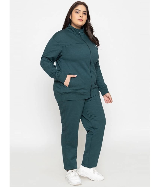 YHA Green Fleece Solid Tracksuit - Pack of 1 - None