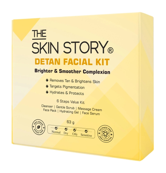 Detan Facial Kit For Women | Removes Tan | Brightens & Soothes Skin | Hydrating & Targets Pigmentation | 63 GM