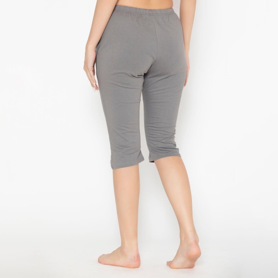 Women's Plain Knitted Capri - Charcoal Grey Charcoal Grey XL