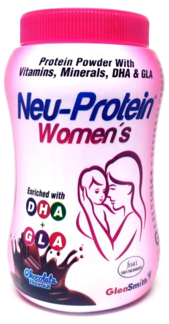 GLENSMITH Neu-Protein Women's Protein with Vitmain, Mineral, DHA & GLA Plant based protein(200g, chocolate)