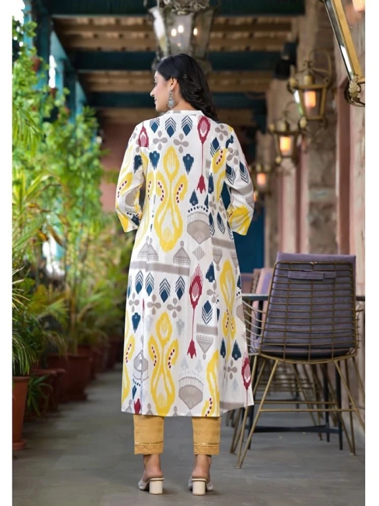 Juniper Rayon Printed Front Slit Womens Kurti - Yellow ( Pack of 1 ) - None