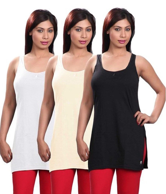 Selfcare White, Beige and Black Cotton Slip Pack of 3 - XL