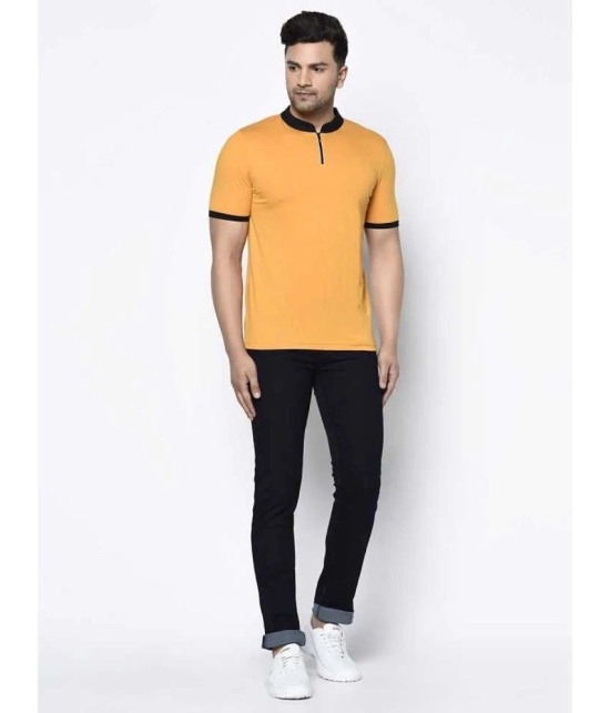 Glito - Mustard Cotton Blend Regular Fit Mens T-Shirt ( Pack of 1 ) - None