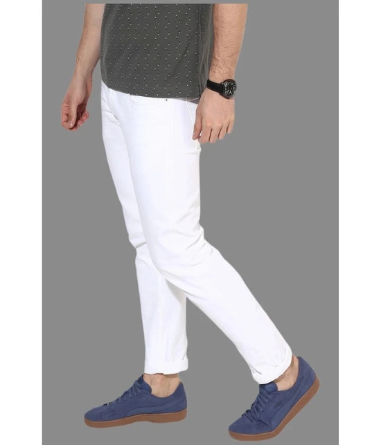 HALOGEN - White Cotton Blend Slim Fit Mens Jeans ( Pack of 1 ) - None