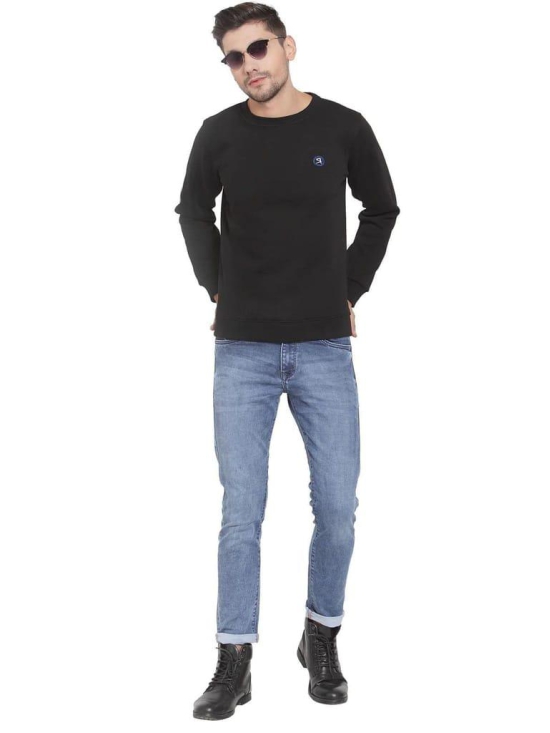 Rodamo  Men Black Slim Fit Sweatshirts