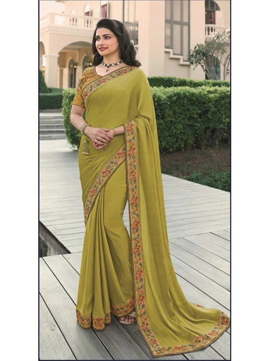 Gazal Fashions Georgette Printed Saree With Blouse Piece - Light Green ( Pack of 1 ) - Light Green